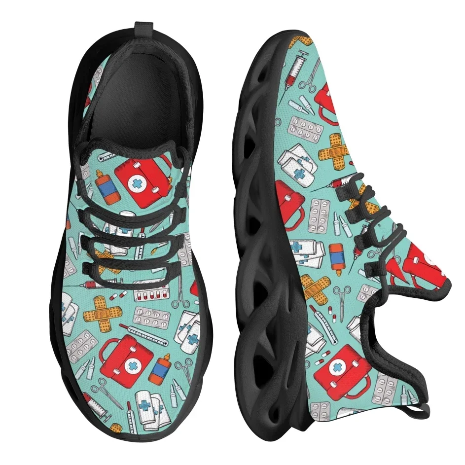 Custom Made Red Medical Box De - огляд і ціна Knit Fabric Lace Up Sneakers